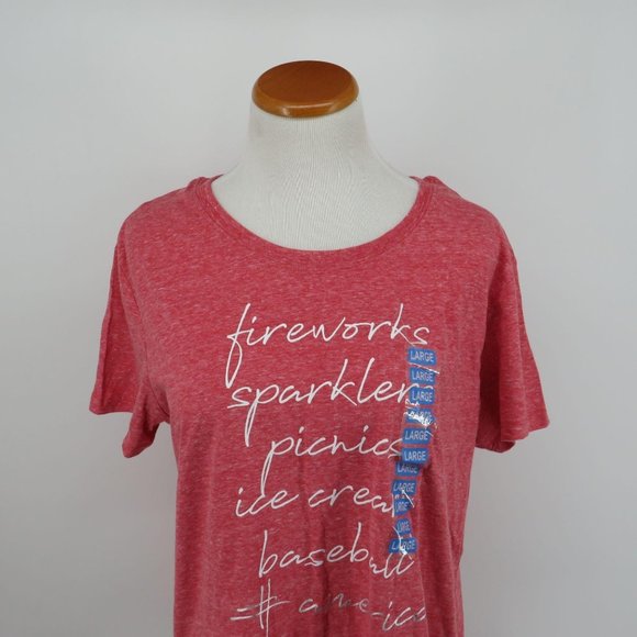 State Of Mine Womens Red T-Shirt Large Tri Blend Fabric NWT - Picture 3 of 4